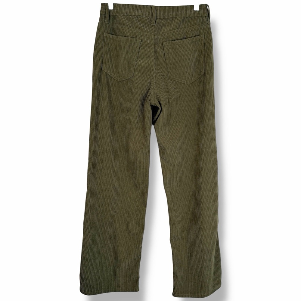 Indigo Rising Olive Green Corduroy Ribbed Wide Leg High Rise Flare Pants size 29 - Picture 3 of 5